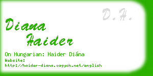diana haider business card